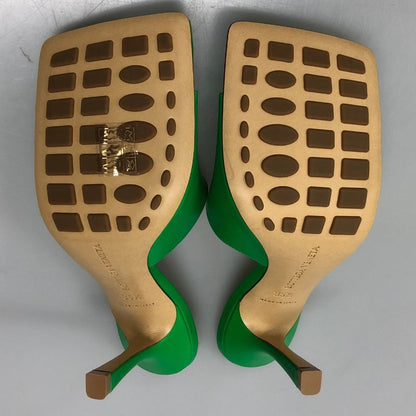 ボッテガヴェネタ パンプス ストレッチサンダル ミュール ラムレザー グリーン系 サイズ35.5 BOTTEGA VENETA 約22.5cm【AFD7】