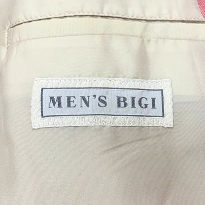 中古◆メンズビギ テーラードジャケット リネン 3B 背抜き 薄手 春夏 ピンク メンズ サイズL Men's BIGI 【AFB26】