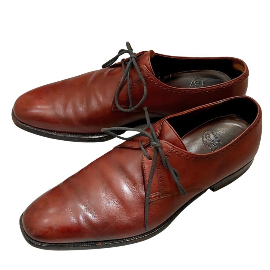 クロケット＆ジョーンズ シャドウェル プレーントゥ Ｖフロント バーガンディ サイズUK7.5D メンズ CROCKETT&JONES ビジネスシューズ 約26.0cm【LA】【中古】