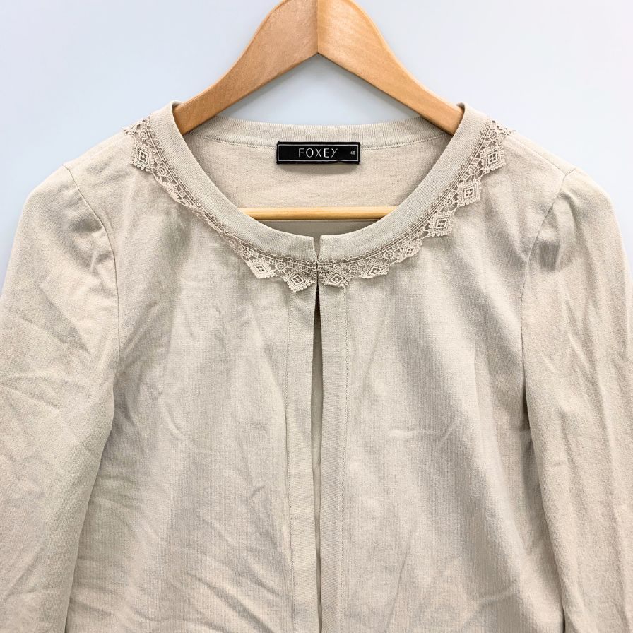 極美品◆フォクシー イノセントカーディガン アイボリー 40サイズ 28432 FOXEY 【AFB4】