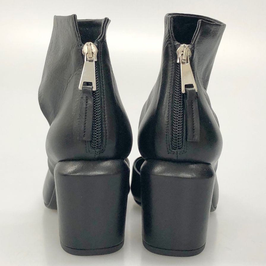 エレナ イアチ レザーサンダル ブラック バックジップ レディース サイズ36 ELENA IACHI 約22.5cm【AFC41】