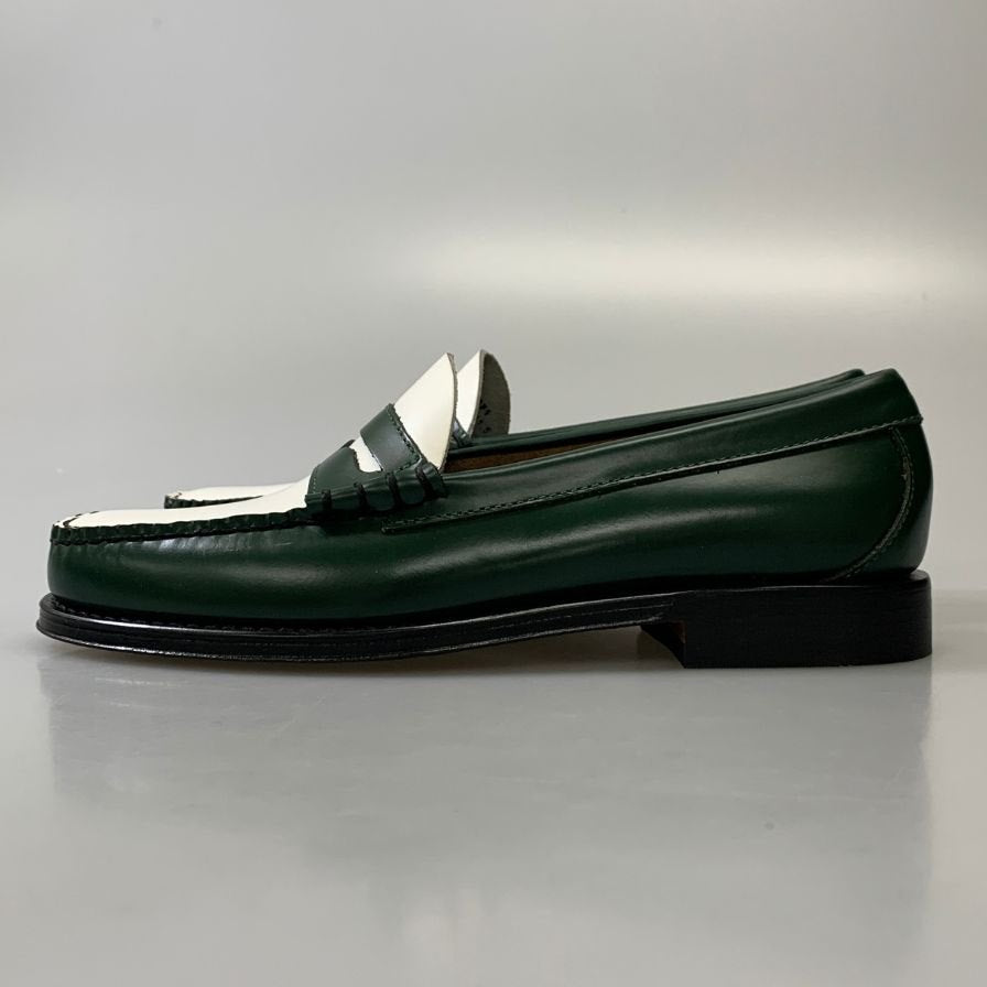 ジーエイチバス ローファー ウィージャンズ サイズ8.5 メンズ グリーン ホワイト G.H.Bass&Co. WEEJUNS LARSON ローファー 約26.5cm【LA】【中古】