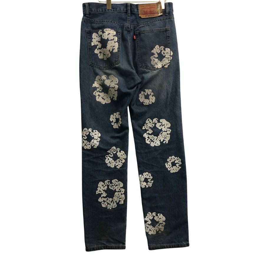 リーバイス×デニムティアーズ フラワープリント デニム メンズ サイズ30 ブルー系  Levi's Denim Tears 【AFB19】