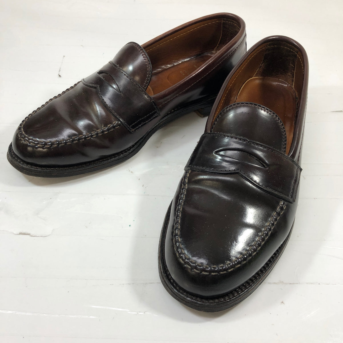 オールデン レザーシューズ ペニーローファー 986 バーガンディ メンズ サイズUS7.5 ALDEN ローファー 約25.5cm【LA】【中古】