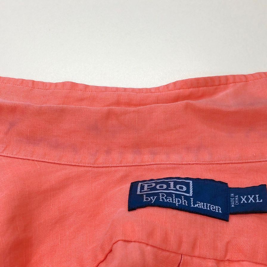 中古◆ポロ ラルフローレン ヴィンテージ開襟シャツ オレンジ メンズ サイズXXL POLO RALPH LAUREN 【AFB45】