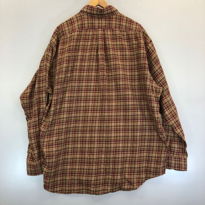 美品◆ポロ ラルフローレン 90S ボタンダウンシャツ BLAKE チェック レッド×ブラウン メンズ サイズXL Polo Ralph Lauren 【AFB10】