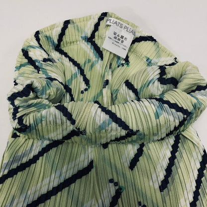 プリーツプリーズ イッセイミヤケ 総柄 パンツ PP91-JF675 グリーン サイズ3 PLEATS PLEASE 【AFB11】