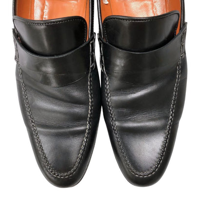 サントーニ レザーシューズ ローファー 12986  ブラック サイズUK7.5 Santoni 約26.5cm【AFC44】
