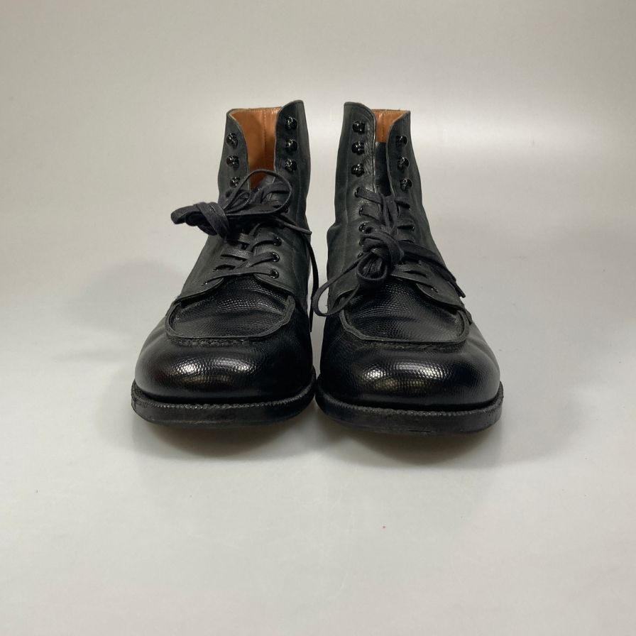 ザ ツー モンキーズ スエードコンビブーツ モカシン ブラック メンズ サイズ US9.5  The 2 Monkeys 約27.5cm【AFC35】