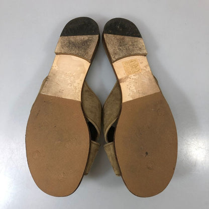 マノロブラニク フラットサンダル スエード ベージュ レディース サイズ39 MANOLO BLAHNIK 約25.0cm【YB3】