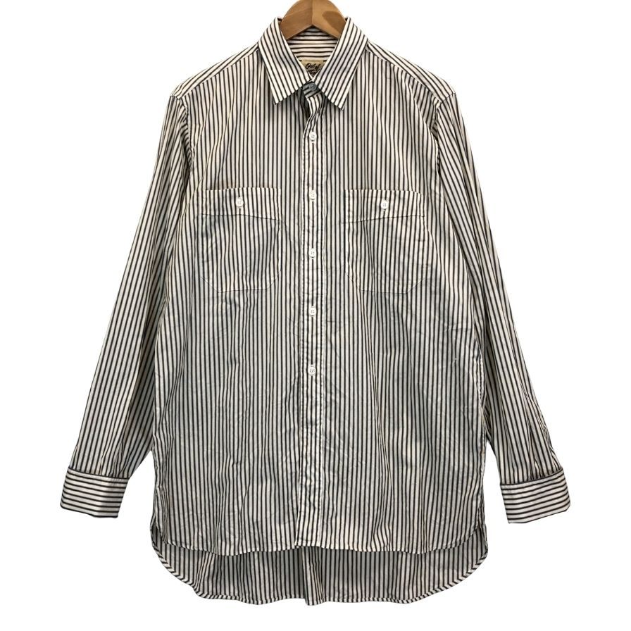 極美品◆アウトオブトラッド ダブルカフスシャツ アンソニー チェック柄 ホワイト系 メンズ サイズ2 OUT OF TRAD 【AFB45】