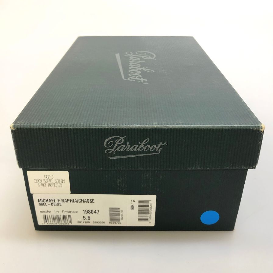 パラブーツ レザーシューズ ミカエル チロリアン ラフィア ベージュ サイズ5.5 メンズ PARABOOT MICHAEL  約24.5cm【LA】【中古】