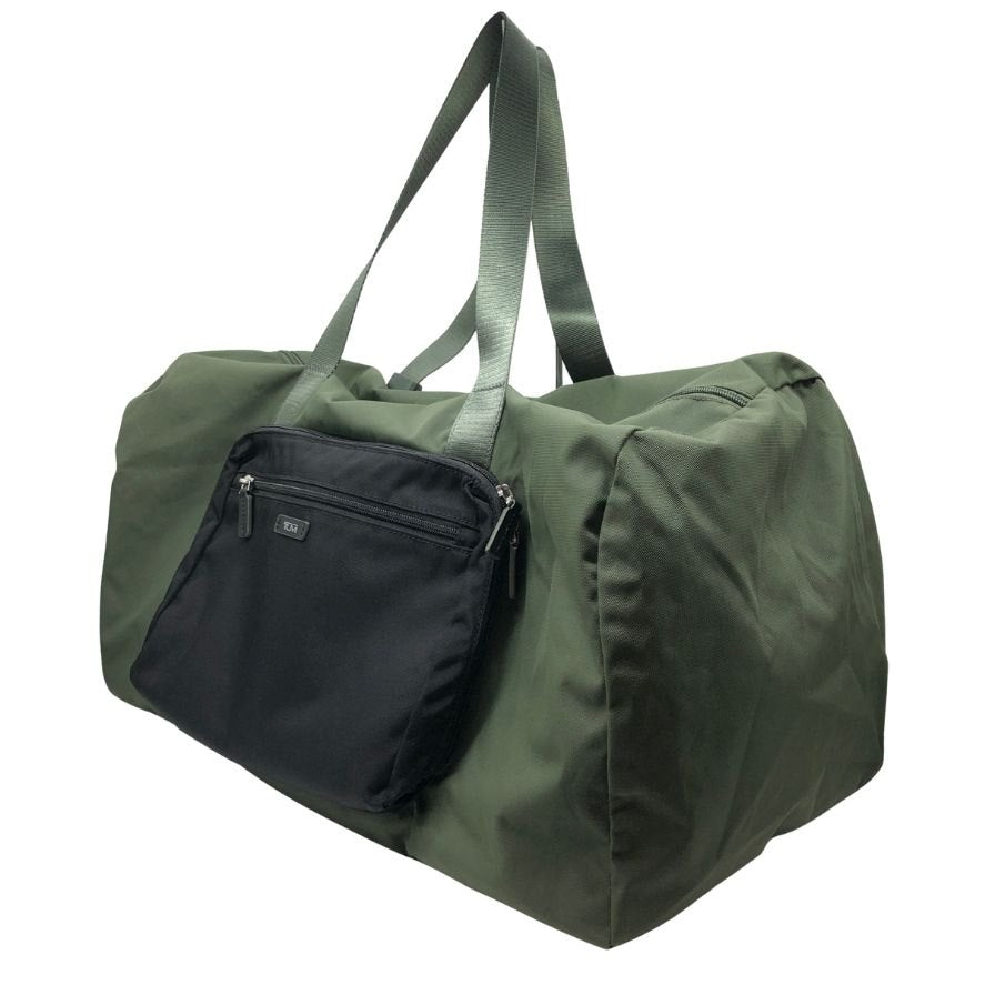 トゥミ バッグ ポケッタブル ナイロン 折り畳み ボストン バッグ カーキ ブラック TUMI【AFE5】