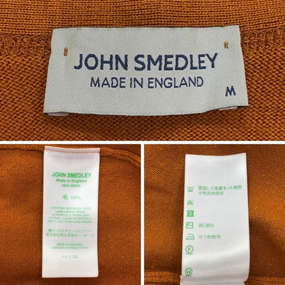 中古◆ジョンスメドレー ウールニット カーディガン オレンジ サイズM イギリス製 JOHN SMEDLEY MADE IN ENGLAND 【AFB33】