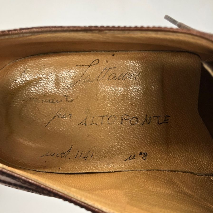 シルヴァノ ラッタンジ セミブローグ カーフ ブラウン UK７ Silvano Lattanzi ビジネスシューズ 約25.5cm【LA】【中古】