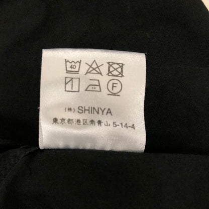 美品◆シンヤオフィシャル ノーカラーシャツ メンズ ブラック サイズ3 SHINYA OFFICIAL 【AFB2】
