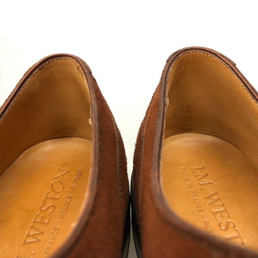 ジェイエムウエストン レザーシューズ ゴルフ 641 Uチップ スエード タン ブラウン サイズUK5 J.M. WESTON ビジネスシューズ 約23.5cm【LA】【中古】