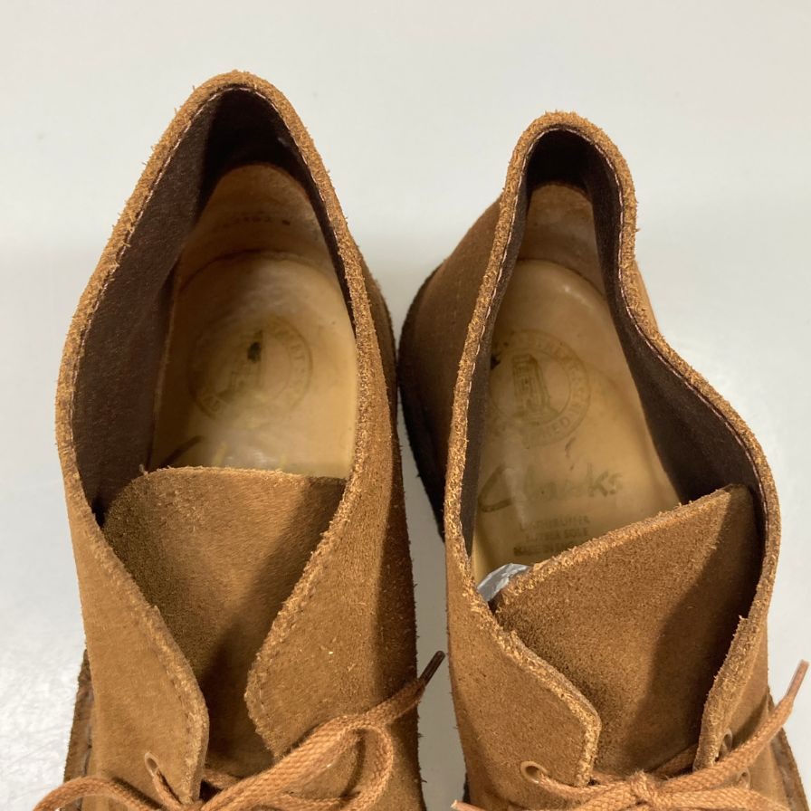 クラークス ショートブーツ スエード クレープソール メンズ ブラウン サイズ7 Clarks 約25.5cm【AFC28】