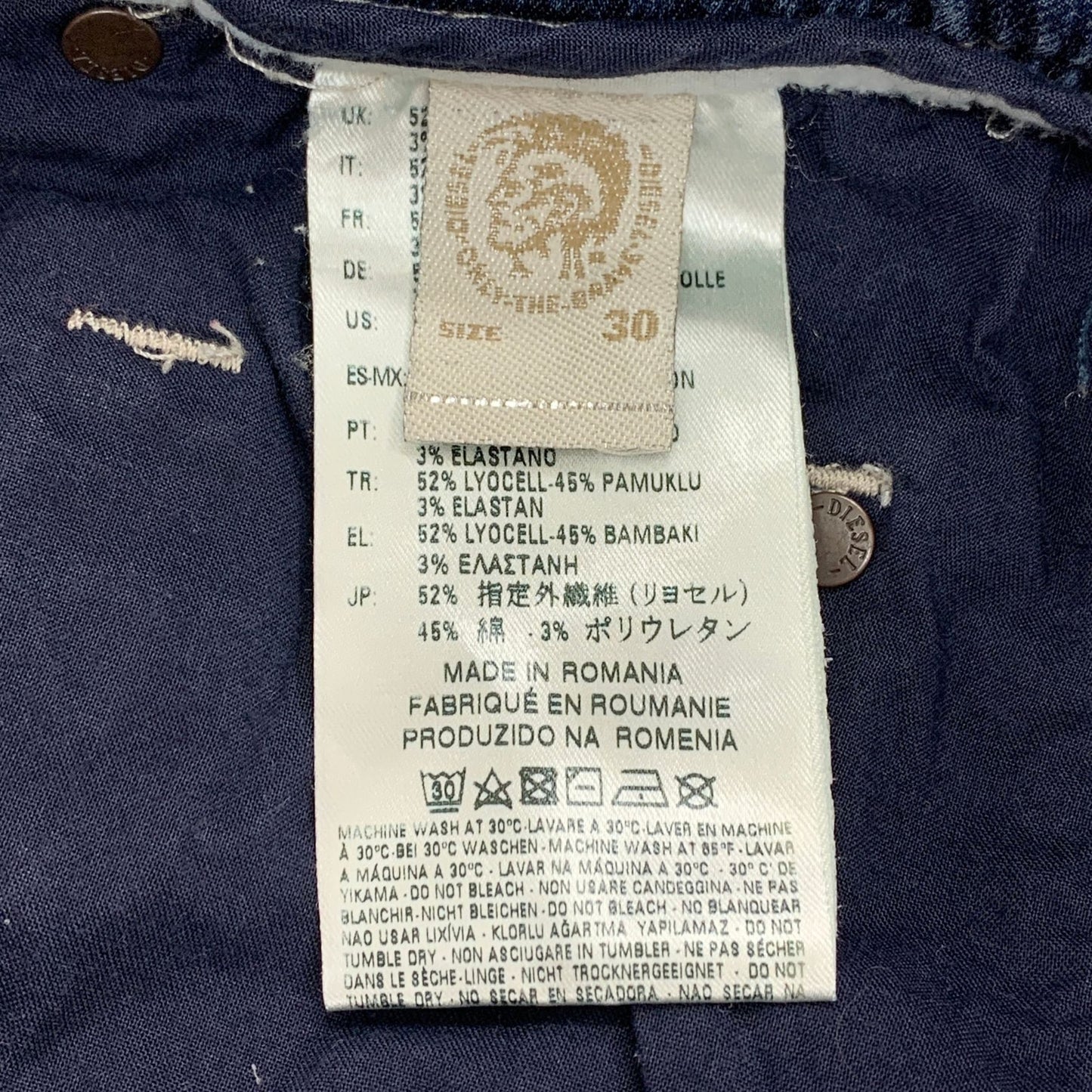 ディーゼル ストレッチデニム KROOLEY NE ダメージ ウエストゴム レディース インディゴ 30サイズ DIESEL 【AFB2】