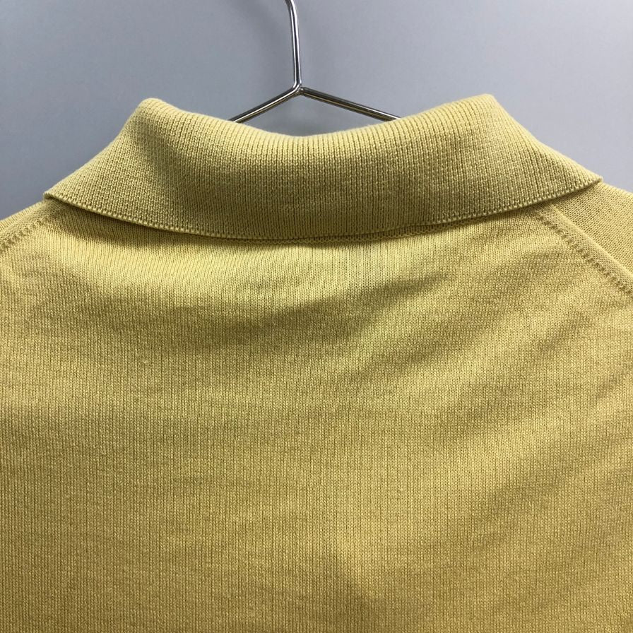 美品◆エルメネジルドゼニア ニットポロシャツ コットン イエロー サイズM/50 Ermenegildo Zegna 【AFB12】