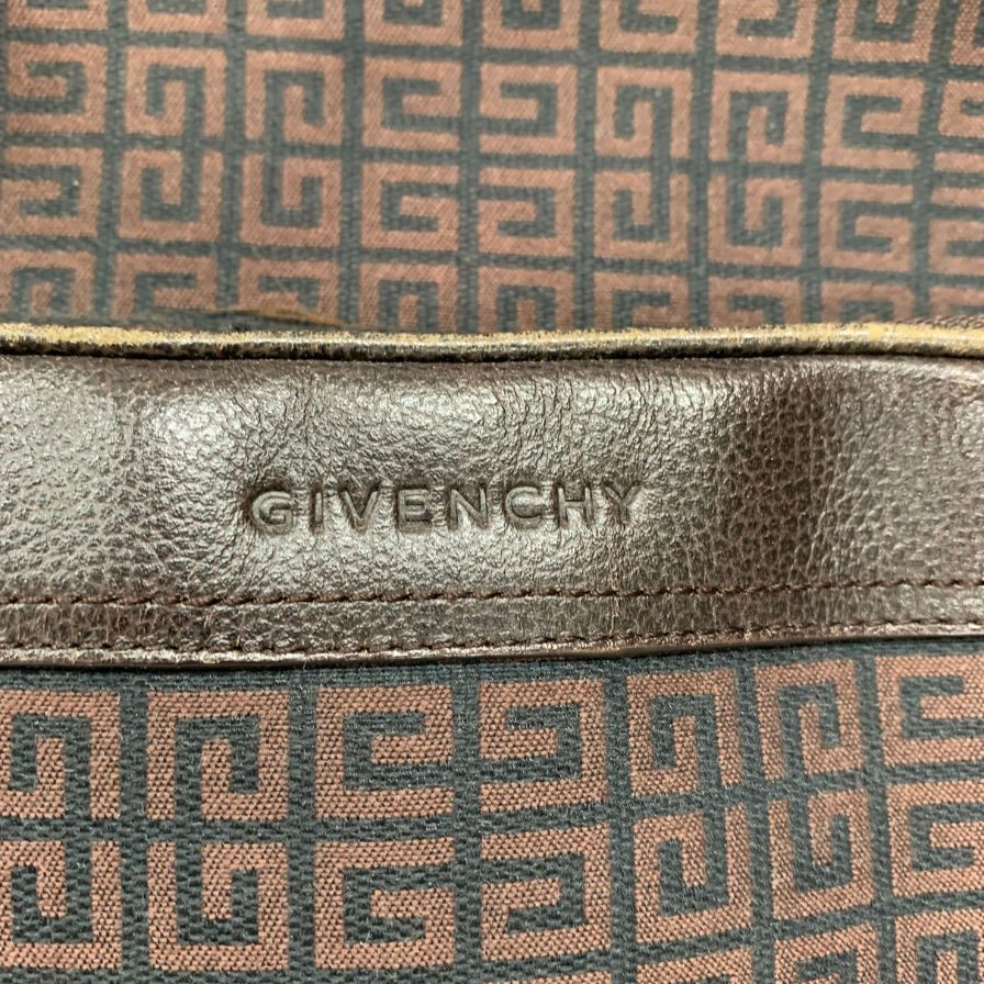 中古◆ジバンシー ショルダーバッグ キャンバス×レザー 総柄 レディース ブラウン系 GIVENCHY【AFE11】