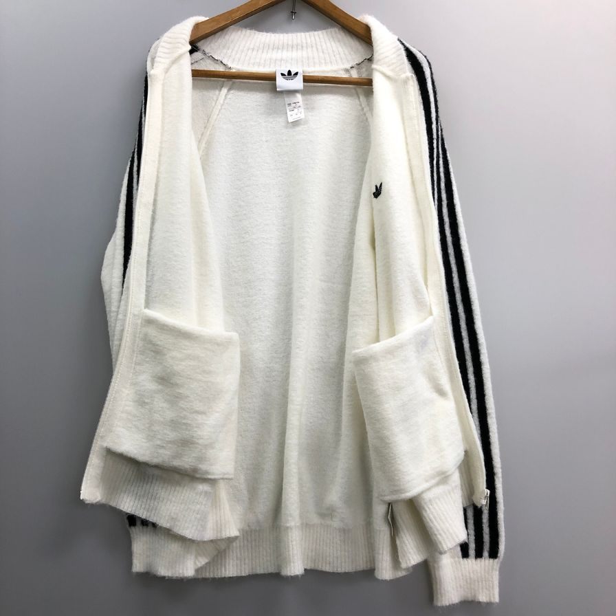美品◆アディダス ニット トラックジャケット ホワイト メンズ サイズ3XL KD9397 ADIDAS 【AFB14】
