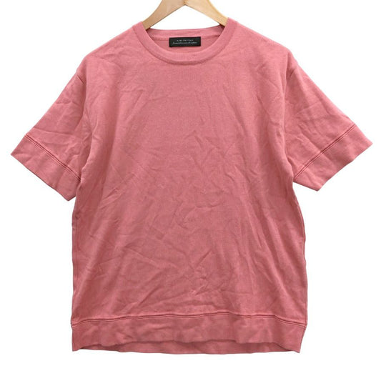 極美品◆ナノユニバース ラウンドネック コットン ニット Ｔシャツ メンズ サイズＬ紫系 nano Universe 【AFB26】