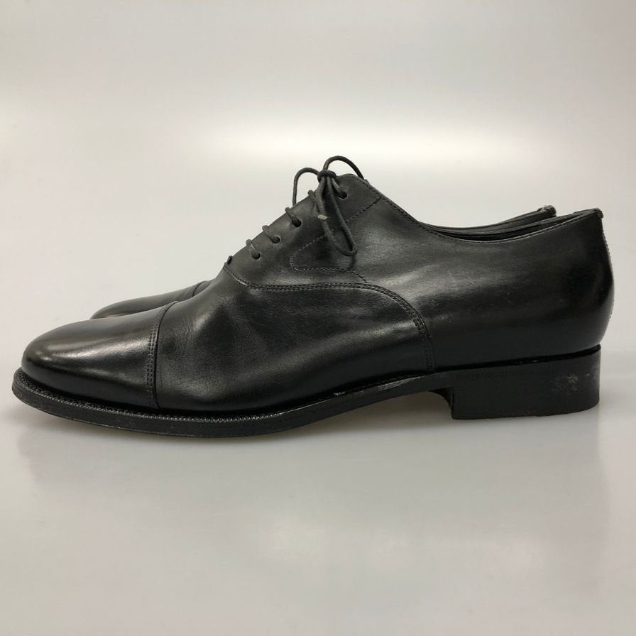 サントーニ レザーシューズ ストレートチップ 内羽根 メンズ サイズ7.5 ブラック Santoni 約25.5cm【AFC33】
