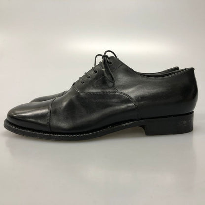 サントーニ レザーシューズ ストレートチップ 内羽根 メンズ サイズ7.5 ブラック Santoni 約25.5cm【AFC33】