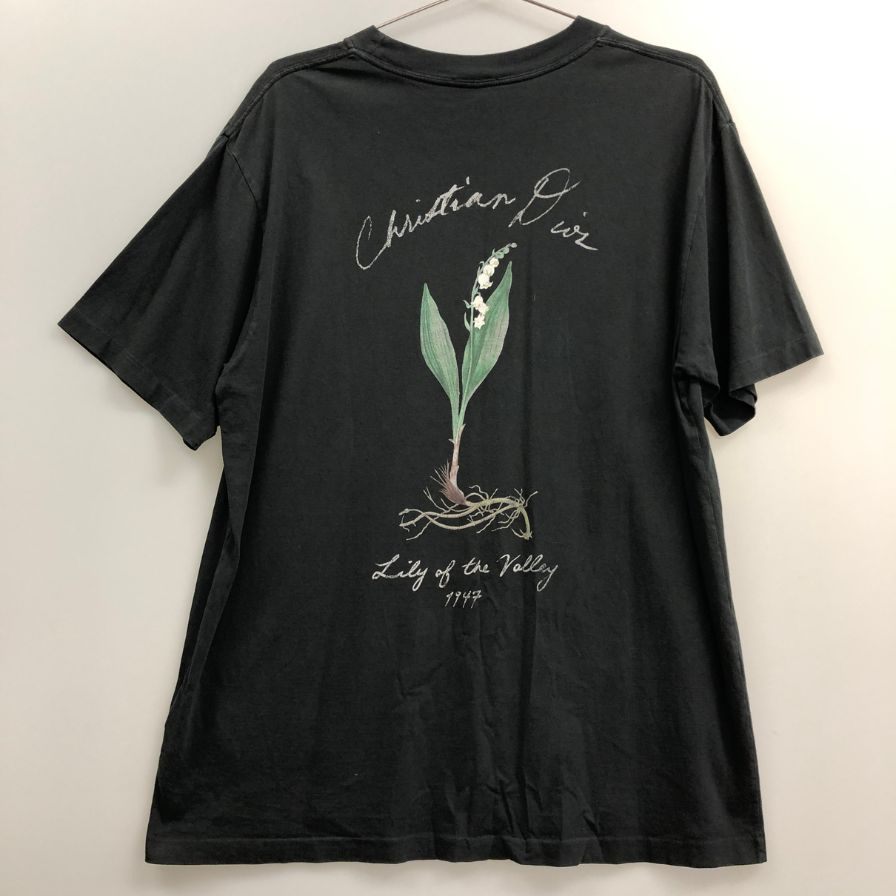 中古◆クリスチャンディオール 24AW 半袖Tシャツ スズラン バックプリント ブラック メンズ サイズM 493J696B0817 DIOR 【AFB13】