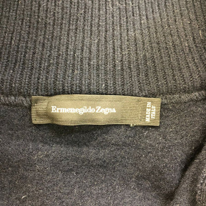 美品◆エルメネジルドゼニア ポロシャツ ニット ウール アクリル ネイビー系 サイズ50 メンズ Ermenegildo Zegna 【AFB41】