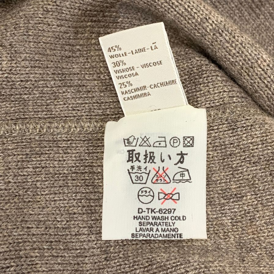 美品◆エルメネジルド ゼニア ニット ハーフジップ カシミア混 ブラウン メンズ サイズM Ermenegildo Zegna 【AFB11】