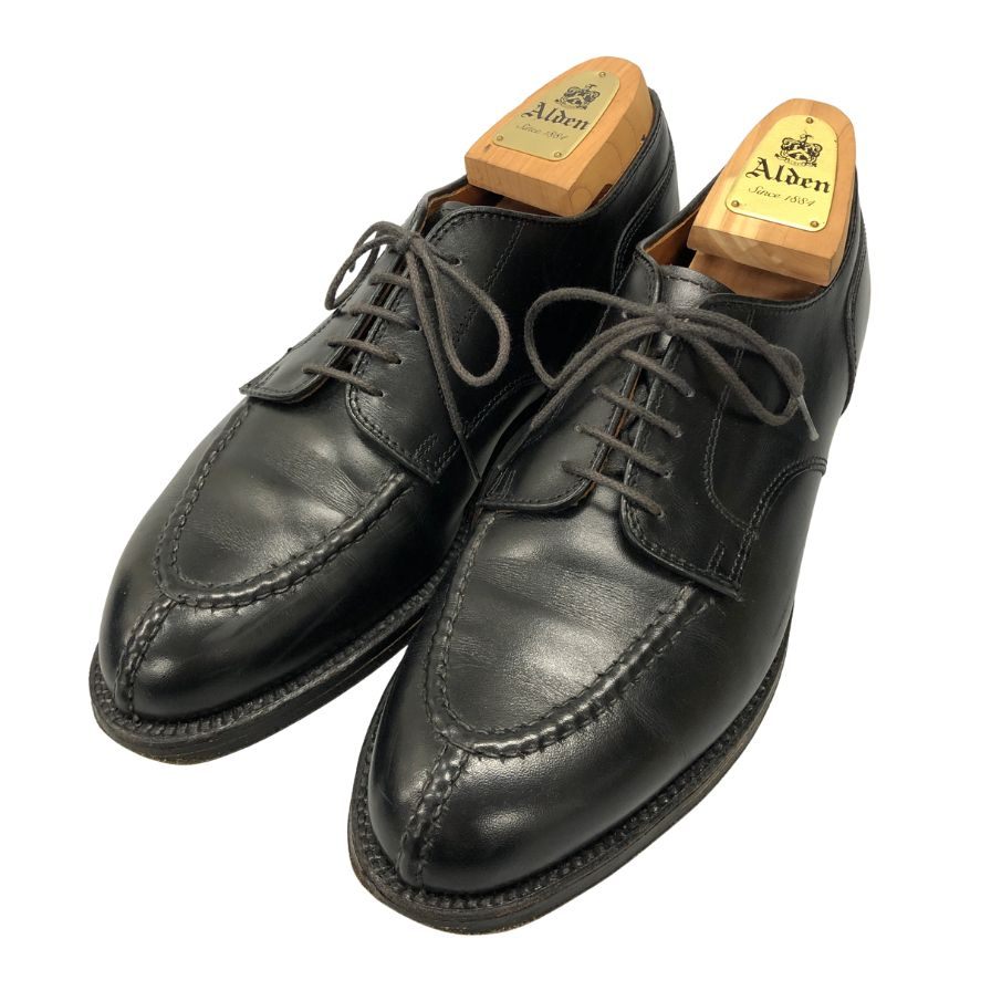 オールデン レザーシューズ Vチップ 961 カーフ ブラック サイズUS7.5D ALDEN ビジネスシューズ 約25.5cm【LA】【中古】