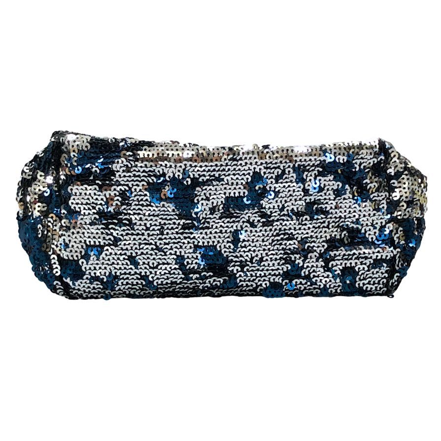 ソニアリキエル チェーンショルダーバッグ スパンコール シルバー金具 ネイビー×シルバー レディース SONIA RYKIEL【AFE4】