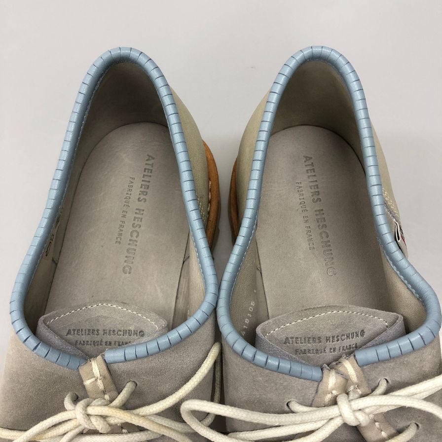 アトリエ エシュン モカシンシューズ ヌバック シャークソール ブルー メンズ サイズ8 ATELIERS HESCHUNG 約26.5cm【AFD13】