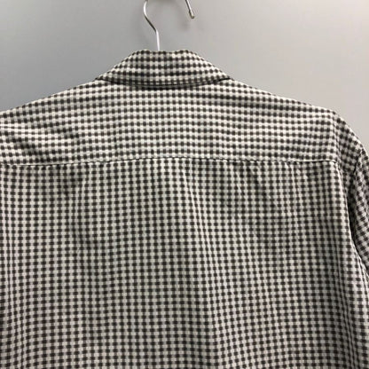 中古◆プラダ ギンガムチェックシャツ 長袖 ブラックホワイト メンズ サイズ48  PRADA 【AFB3】