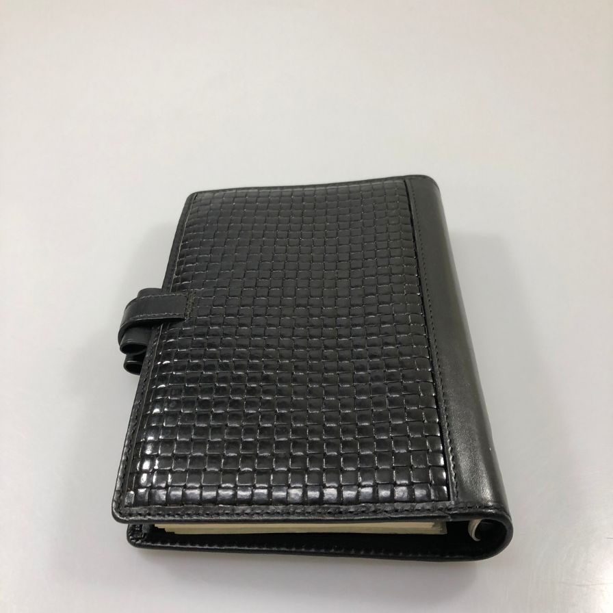 ファイロファックス システム手帳カバー ブラック レザー filofax【AFI22】【中古】