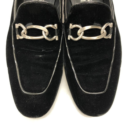 フェラガモ ビットローファー 67438 ベロア メンズ ブラック サイズ9 FERRAGAMO 約26.5cm【AFC47】