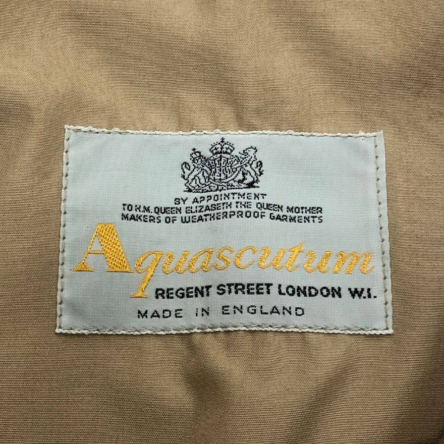 美品◆アクアスキュータム バルカラーコート 70S アクア5 ヴィンテージ イングランド製 ベージュメンズ サイズ36 Aquascutum 【AFB1】