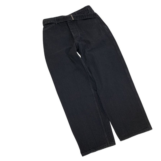 コモリ 25AW ブラックデニム ベルテッドパンツ コットン メンズ サイズ3 C03-03001 COMOLI 【AFB18】