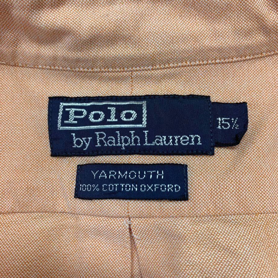 美品◆ポロ ラルフローレン バンドカラーシャツ 90s オールド ピンク メンズ サイズ15.5 Polo Ralph Lauren 【AFB1】