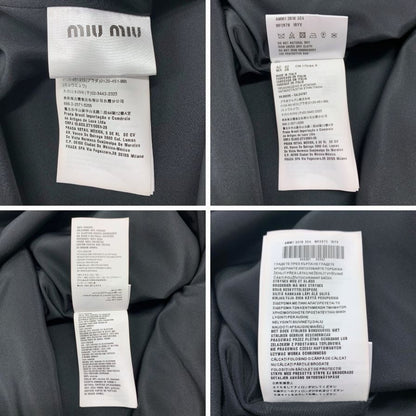 中古◆ミュウミュウノースリーブ ワンピース 襟付 ビスコースレーヨン レディース サイズ42 ブラック miumiu 【AFB25】