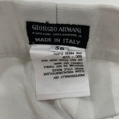 ジョルジオアルマーニ タックパンツ ホワイト レディース サイズ36 GIORGIO ARMANI 【AFB36】