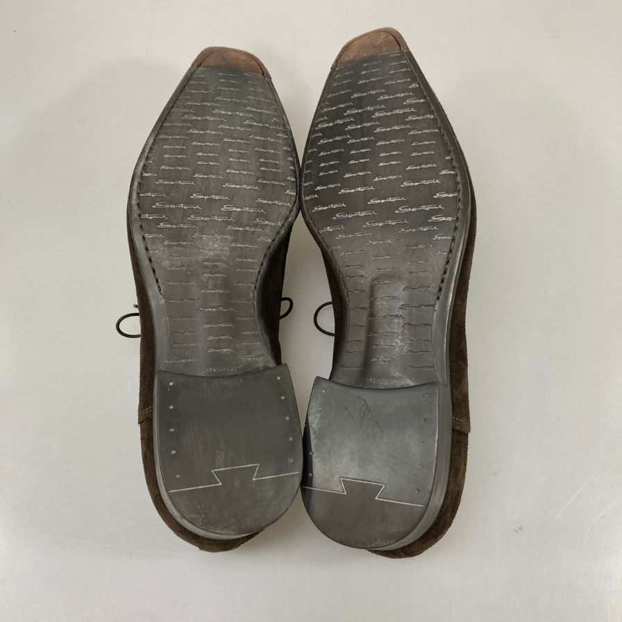 サントーニ レザーシューズ 12033 メダリオン 内羽根 スエード ブラウン メンズ サイズ25cm Santoni 約25.0cm【AFD3】