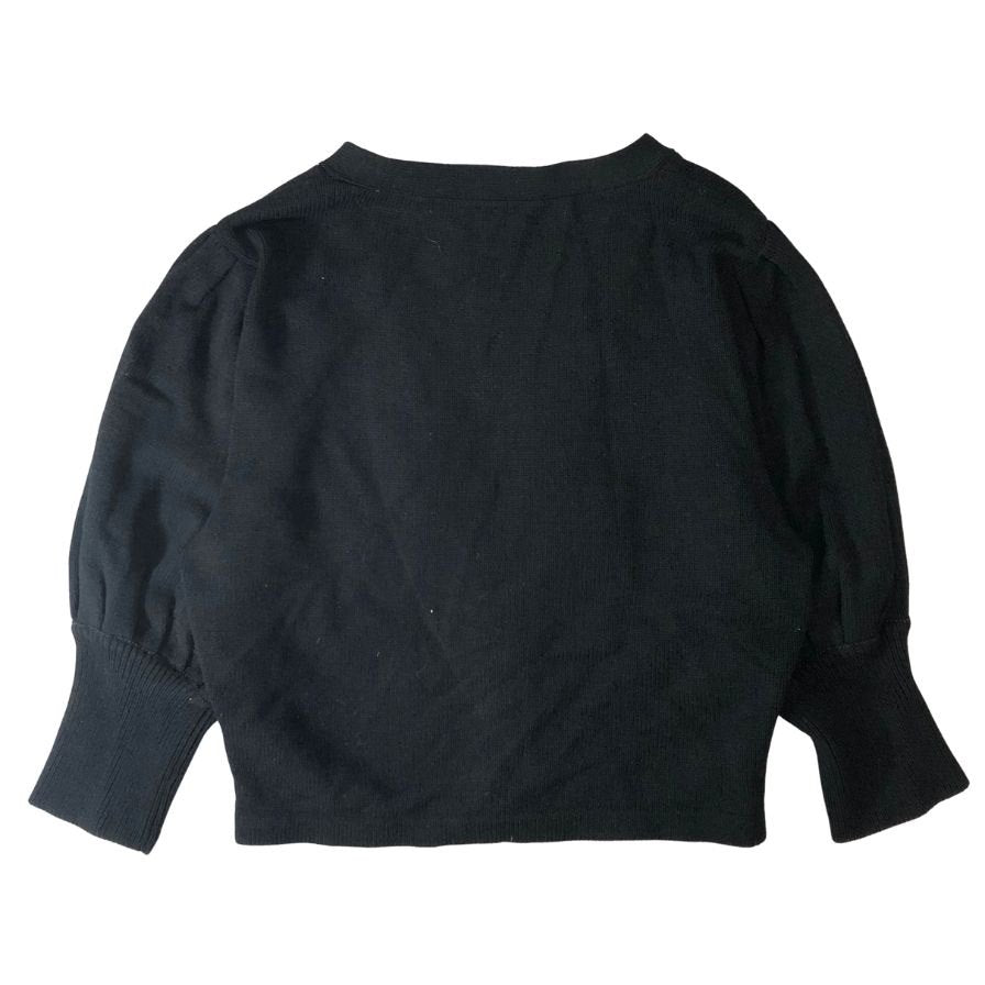美品◆フォクシー ブティック カーディガン ショート クロップド ニット ボレロ 長袖 23533 ブラック レディース サイズ40 FOXEY BOUTIQUE 【AFB9】