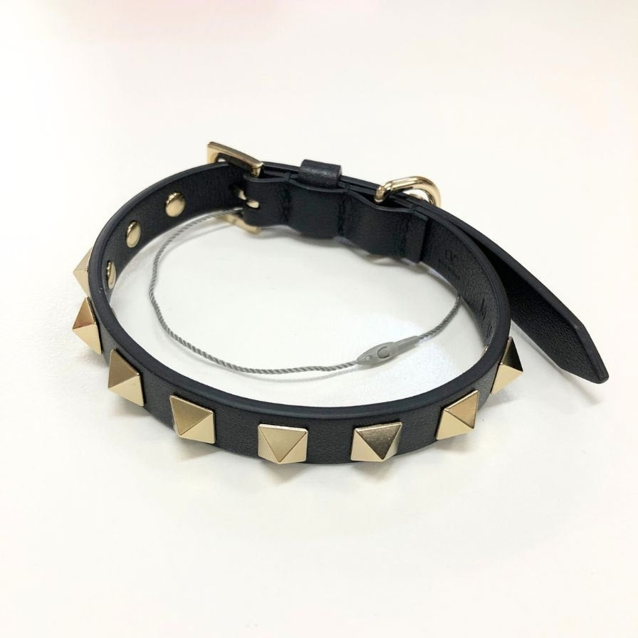 ヴァレンティノ ペット 首輪 ブラック スタッズ VALENTINO【AFI5】【中古】