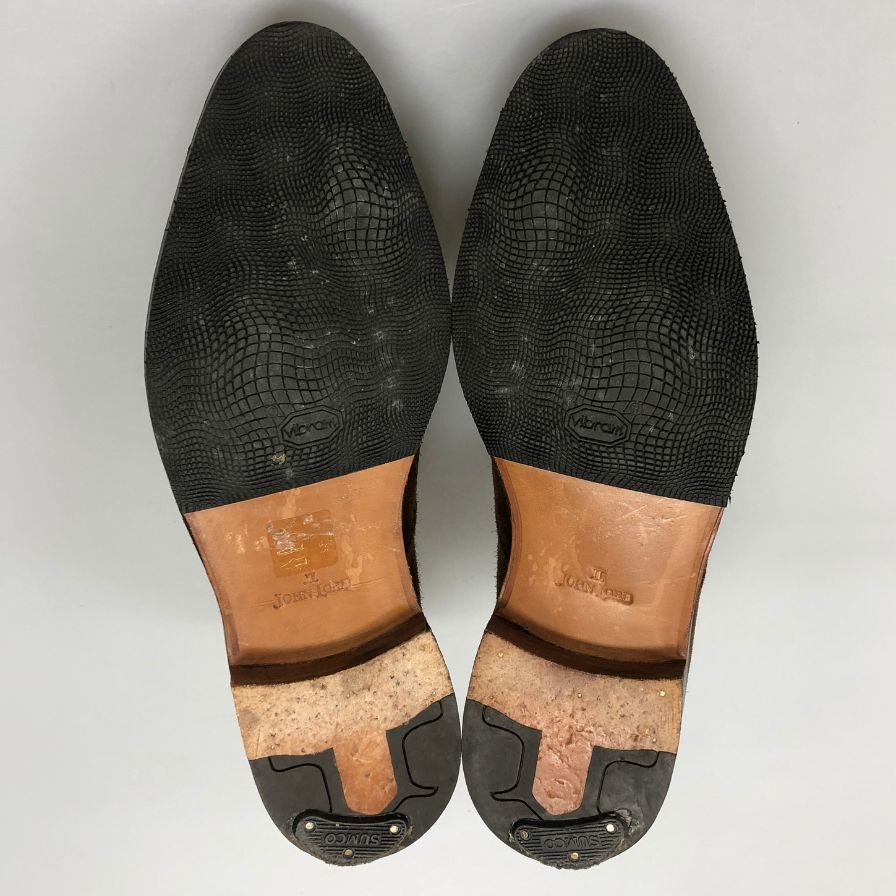 ジョンロブ ダブルモンク ウィリアム スエード ダークブラウン UK6.5E メンズ JOHN LOBB WILLIAM スエードシューズ 約25.5cm【LA】【中古】