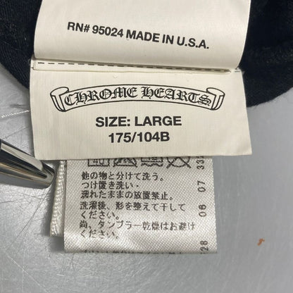 美品◆クロムハーツ Tシャツ ポケットT 胸元ロゴ 星柄 ブラック サイズL メンズ CHROME HEARTS 【AFB38】