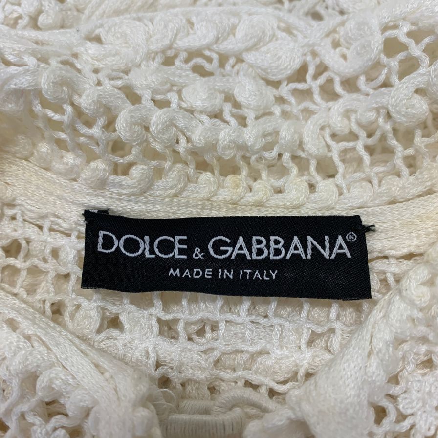 中古■ドルチェガッバーナ レース コットン ジャケット ホワイト サイズ40 レディース DOLCE&GABBANA 【AFB36】