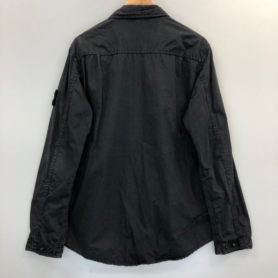 美品◆ストーンアイランド 21SS ガーメントダイ ワークシャツ ブラック メンズ サイズM Stone Island 【AFB18】